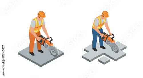 Isometric pottery studio with ceramic vases and clay tools on wooden shelves