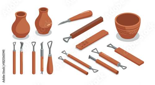 Isometric construction worker arranging traffic safety barricades