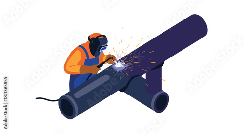 Isometric road roller on freshly paved asphalt surface