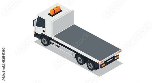 Isometric tow truck design on white background