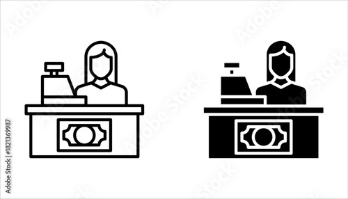 bank teller icon set. bank teller icon from business and finance collection on white background