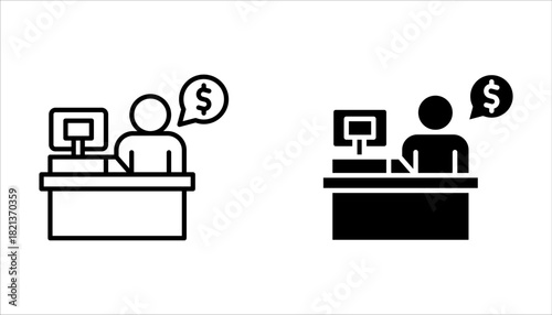 bank teller icon set. bank teller icon from business and finance collection on white background