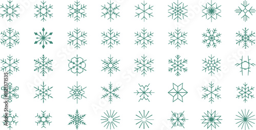 seamless pattern with snowflakes set icon design with colorful, Seasonal winter symbols and icy snow icons for holiday design, snowflakes pattern design Eps 10 layout, 