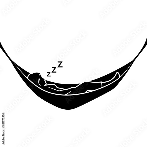 the silhouette of someone sleeping on a hammock