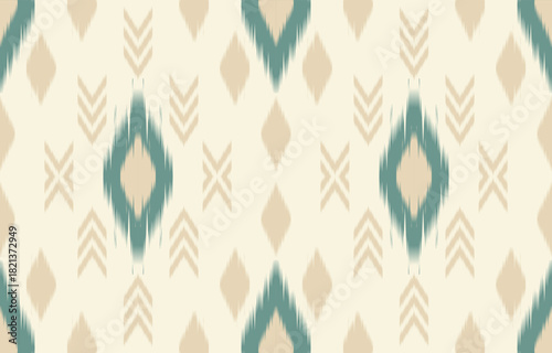 Ethnic abstract ikat art. Aztec ornament print. geometric ethnic pattern seamless  color oriental.  Design for background ,curtain, carpet, wallpaper, clothing, wrapping, Batik, vector illustration.