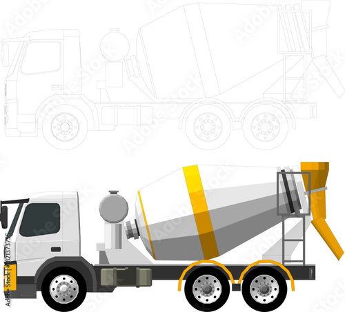 Cement truck icon logo design template isolated illustration