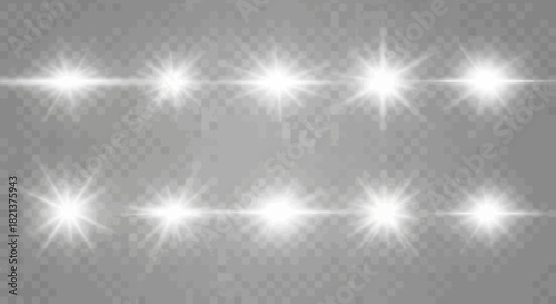 Collection of realistic lens flares for graphic design and overlay effects