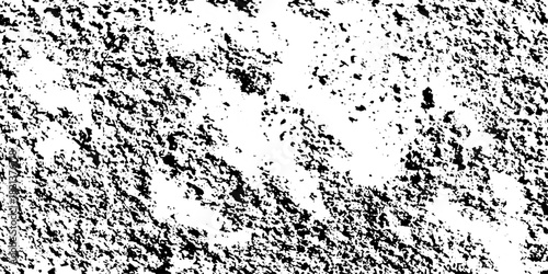 Distress urban overlay spotted concrete grain surface grainy noise rust wall grunge black splatter and white background. damaged chalk crack rough ink wall texture.	
