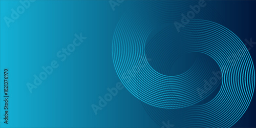 Abstract Blue Circular Ring Design With Concentric Lines For Tech and Modern Backgrounds