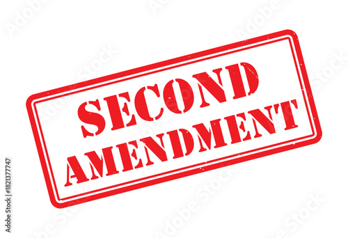 Second Amendment Red Grunge Stamp, 2A Rights Rubber Seal, Distressed Constitutional Freedom Badge Vector