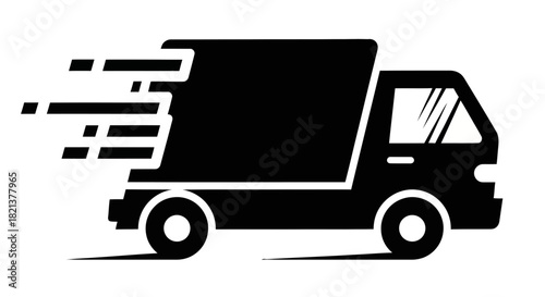 Fast Delivery Truck Icon Speedy Shipping and Transportation Concept