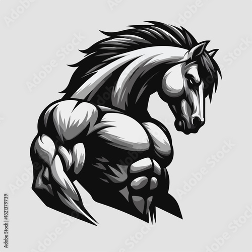 Illustration of a muscular horse