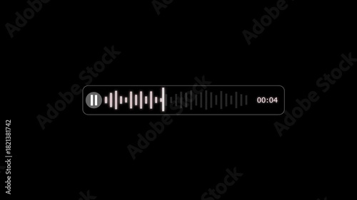 Abstract Wave Voice Animation. 5 second IMO Messenger Voice Message Recording Animation, with Audio Spectrum Animation, Modern Voice Wave Animation on a black Background