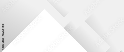 Clean white and gray abstract background featuring geometric shapes and subtle shadows, perfect for modern design, presentations, or web banners.