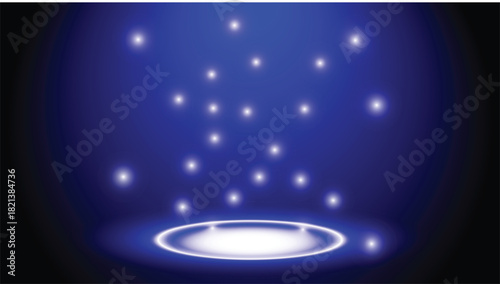 Portal Futuristic Blue Portal with Glowing Particles