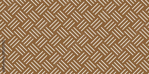 Geometric dark brown gradient seamless overlap triangle fabric lap ornament decoration wall and floor line square mosaic floral wallpaper background.	