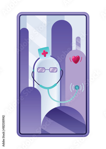 Online medical services mobile app, consultation and prescription medicine, diagnostics, professional doctor connecting and giving consultation for patient, telemedicine metaphor, health care program