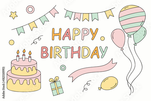 happy birthday card with bunny