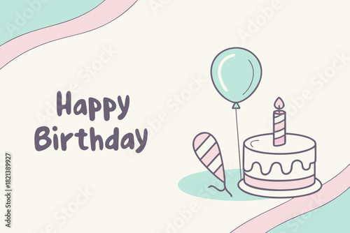 birthday card with cake