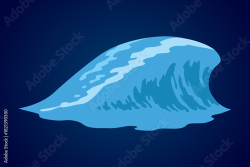 Animation water wave frame. Water splash for animation and visual effects. Sea or ocean wave with drops or splatters. Cartoon vector illustration