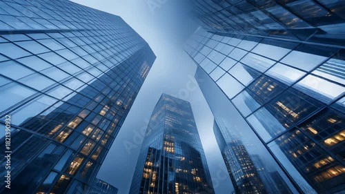 Wallpaper Mural Stunning Architectural View of Modern Glass Skyscraper Against Blue Sky Torontodigital.ca