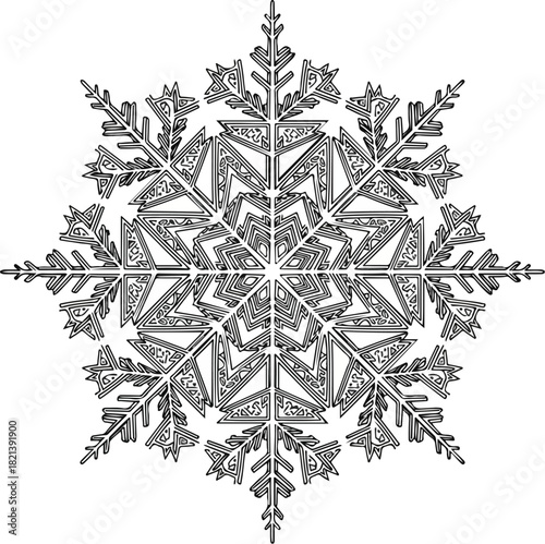 Snowflake Symmetry: A close-up view of an intricate snowflake, highlighting its delicate, symmetrical design, embodying the unique beauty of winter's embrace.