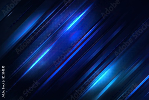 Abstract blue diagonal lines with light effects, futuristic & modern