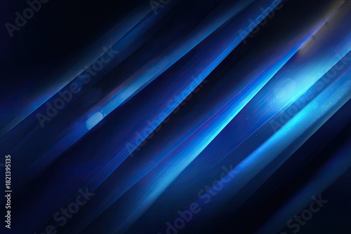 Abstract blue-toned stripes with bokeh effects creating a dynamic, flowing design