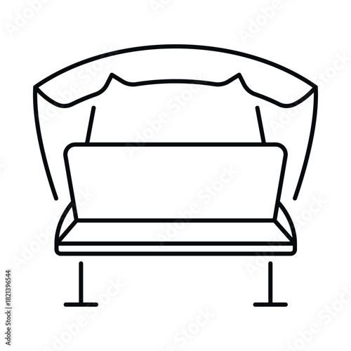 Textile rocking chair icon in simple vector design for modern interior or garden decoration