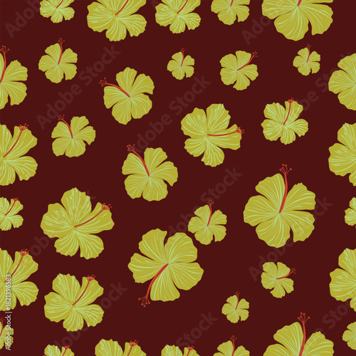 Seamless vibrant dark floral pattern featuring richly colored flowers contrasted against a deep, elegant background.