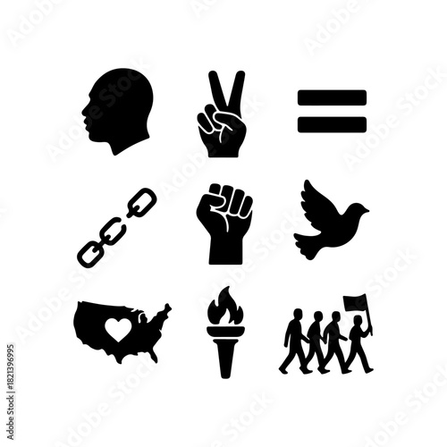Symbols of civil rights and social justice movements