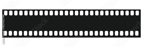 Film strip background with retro photo and cinema frames. Movie reel or video strip roll design. Vector illustration for media, film, and photography projects.