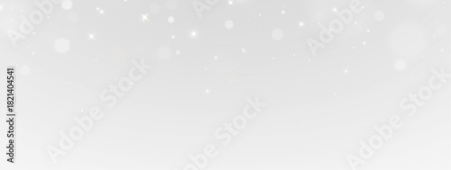 Golden Sparkle with Glowing Bokeh on White Background