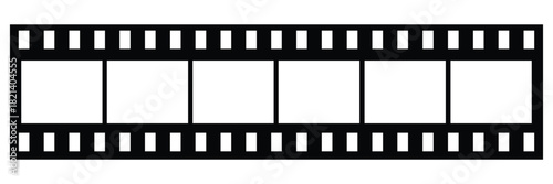 Old grunge movie film long strip set, vintage filmstrip roll frame, vector photo background. Video or movie filmstrip overlay, cinema or photograph camera long film strips collection in flat and line