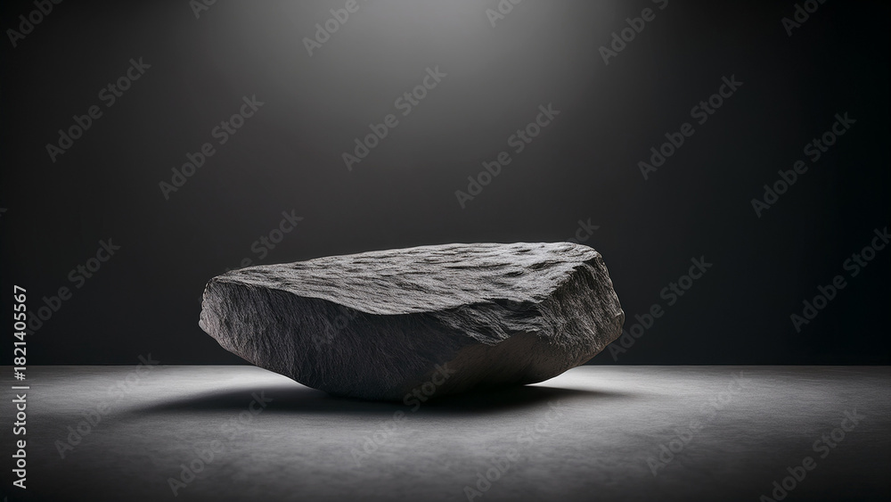 Naklejka premium Minimalist Floating Natural Surface Mockup with Dramatic Studio Lighting