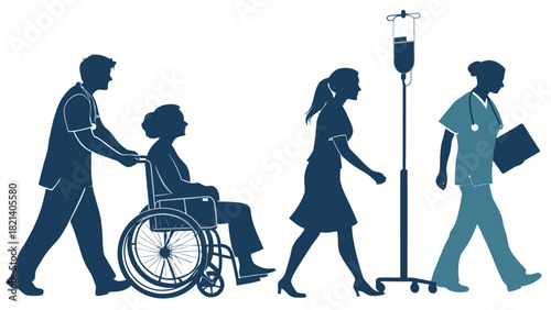 Dedicated medical team caring for patient with professionalism and compassion, offering support and treatment