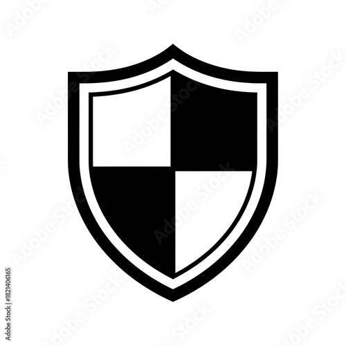Black and white shield isolated on transparent background offering protection Free Download Black and white shield isolated on transparent background offering protection - GFXLoad
