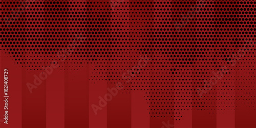 Red diagonal geometric shape with halftone. Modern fiber textured vector