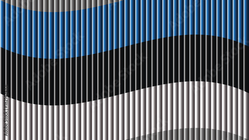 A striking close up view of the estonian flag featuring horizontal bands of blue black and white
