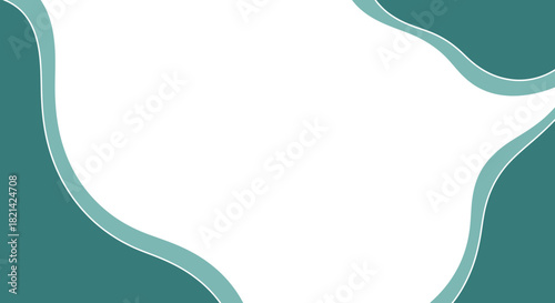 Elegant Teal Abstract: A captivating abstract design, featuring flowing teal elements that gracefully frame a neutral space. The art embodies a minimalist aesthetic, offering a versatile visual.