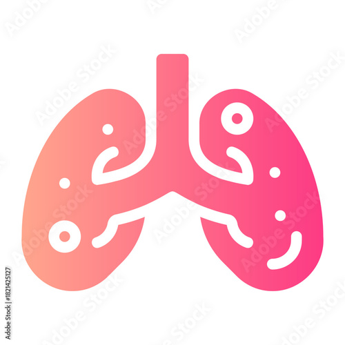 infected lungs gradient icon