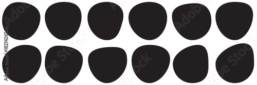Blobs icon. Rock black icons. Drops or stone silhouettes. Vector set of black blobs . Organic blob shapes collection 