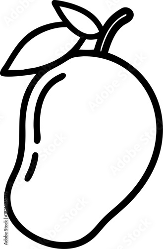 illustration of an mango with a worm