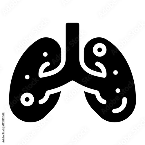 infected lungs glyph icon