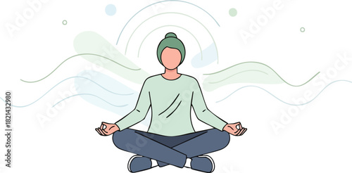 Peaceful Lotus Pose A Meditative Vector Illustration for Wellness and Mindfulness