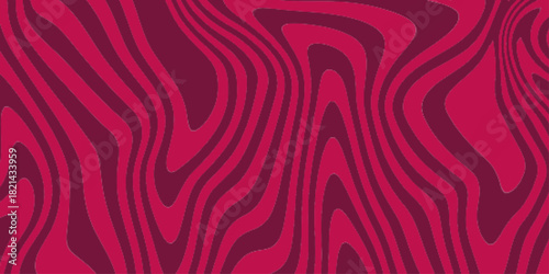 Red Groovy Waves Background. Abstract colorful retro style groovy psychedelic background banner. Vector Modern background for design and card, covers, package, wrapping paper.
