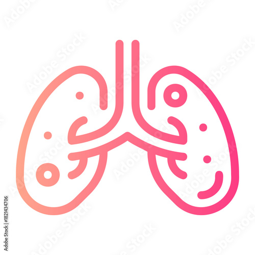 infected lungs gradient icon