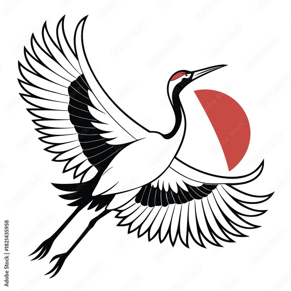 Fototapeta premium vector illustration of a stork