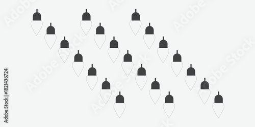 Diagonal Grid of Stylized Rocket Icons – Minimalist Black and White Vector Pattern