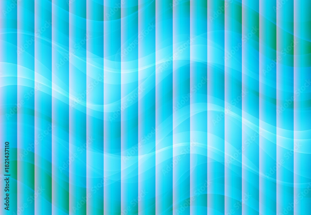 Obraz premium Abstract Blue Vertical Stripes with Wavy Light Effect Background.